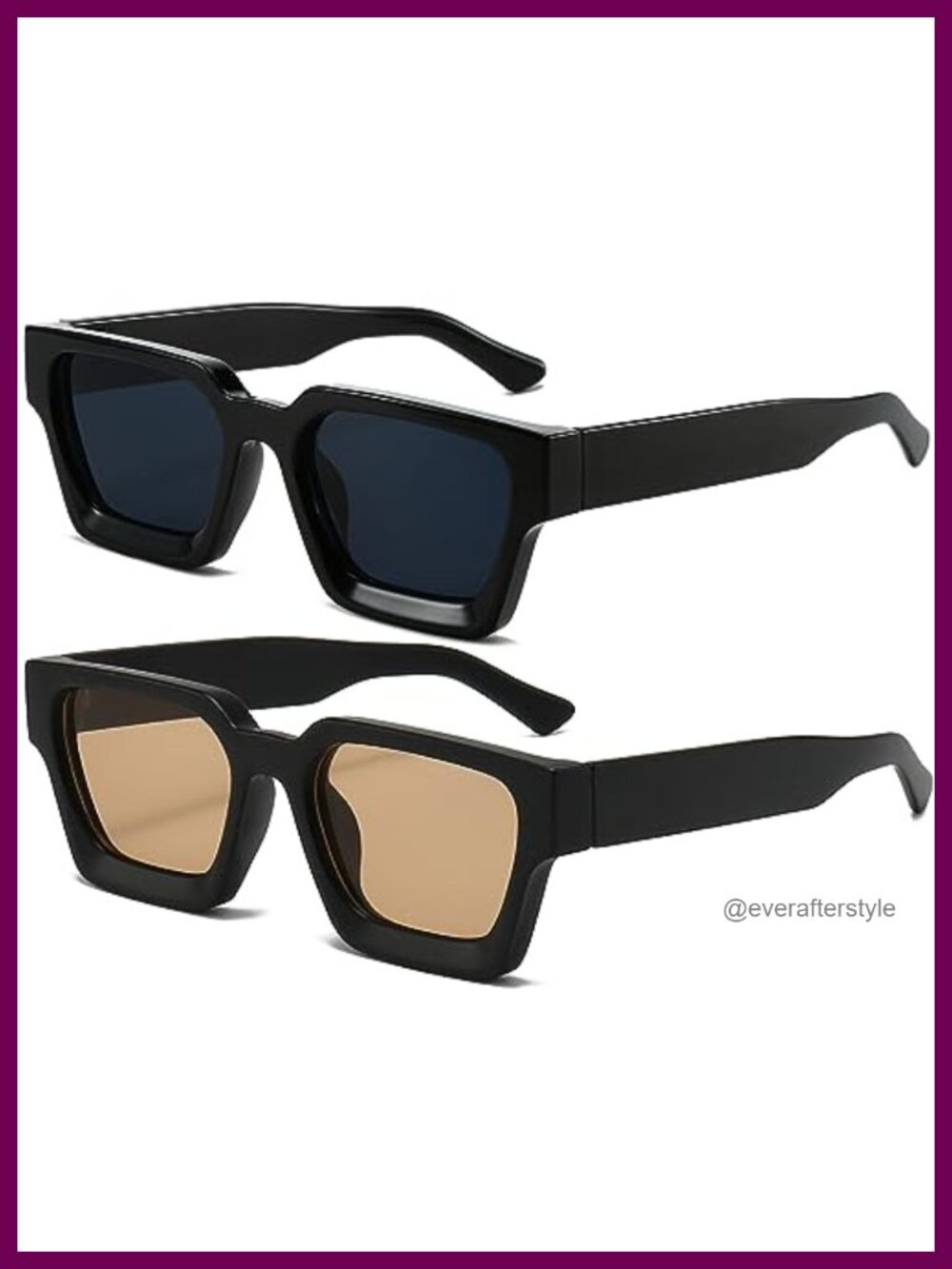 Thick Chunky Square Frame Sunglasses Retro Designer Style